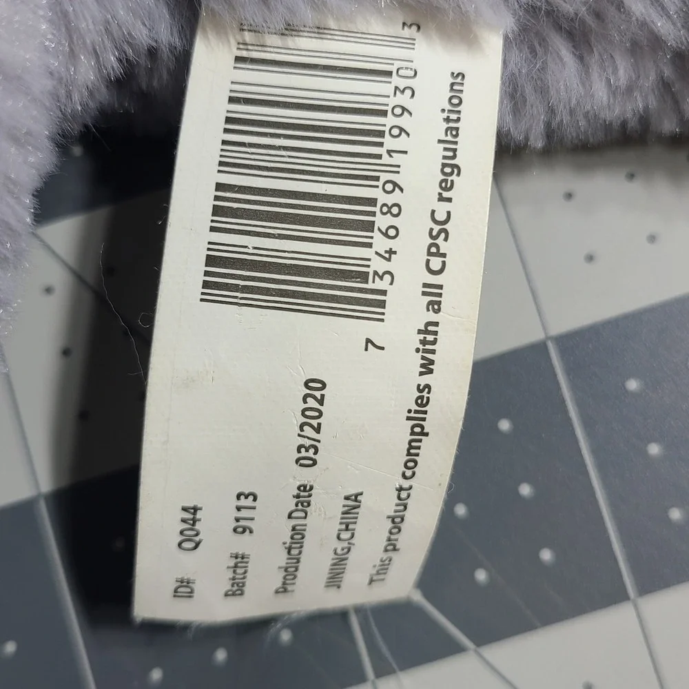ELEPHANT LOVEY GRAY W WHITE PAWS & BELLY SECURITY BLANKET KELLY TOY FLAT CRINKLE